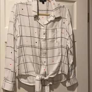 Velvet heart button down blouse.